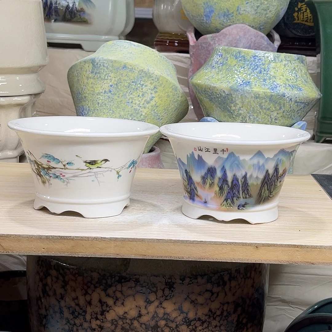 陶瓷绿植多肉微瑕花盆外口径：13*7.5