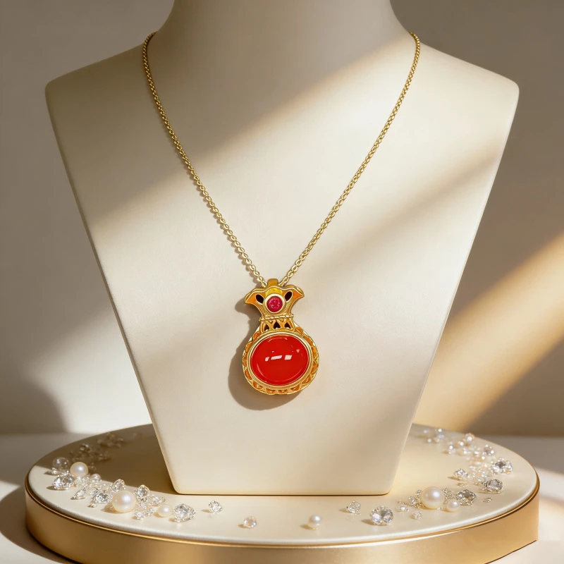 YZ06-天然  高端  大气   -时尚  绿玉髓   福袋吊坠-配链子(多样