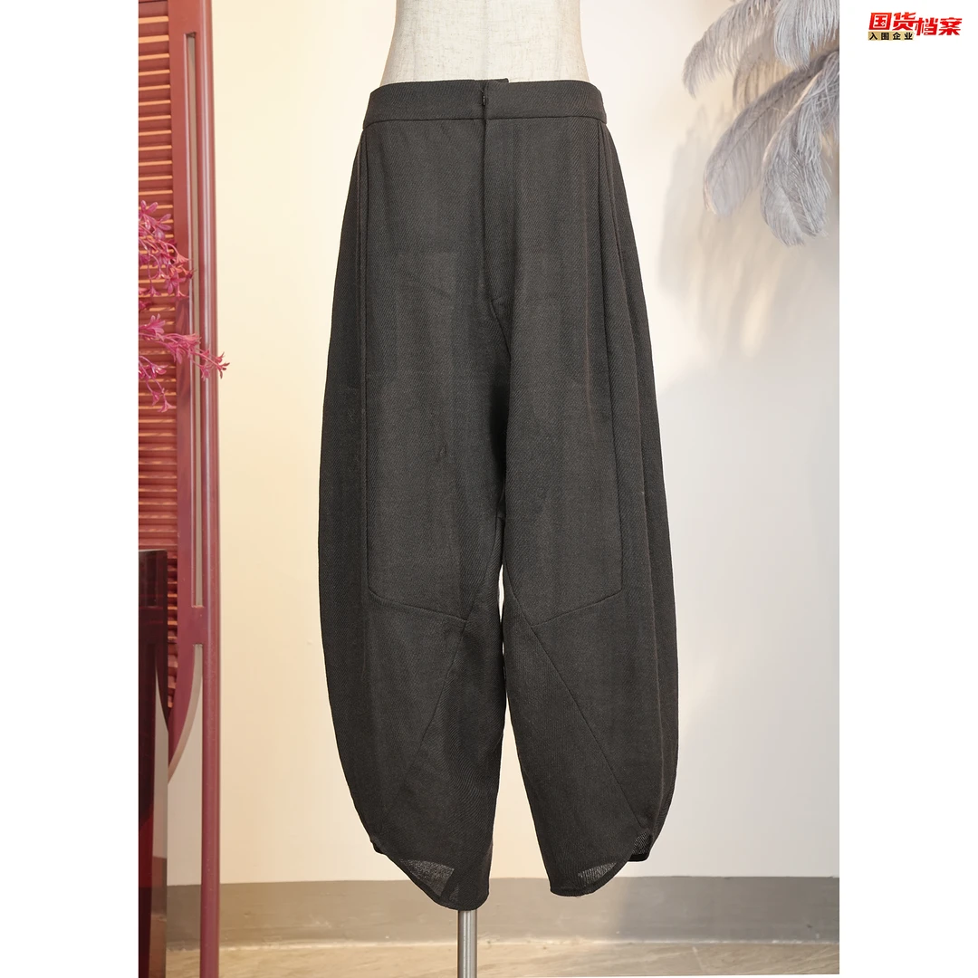 新款【万象有衣】春夏休闲原创设计师时尚款镰刀裤-7488