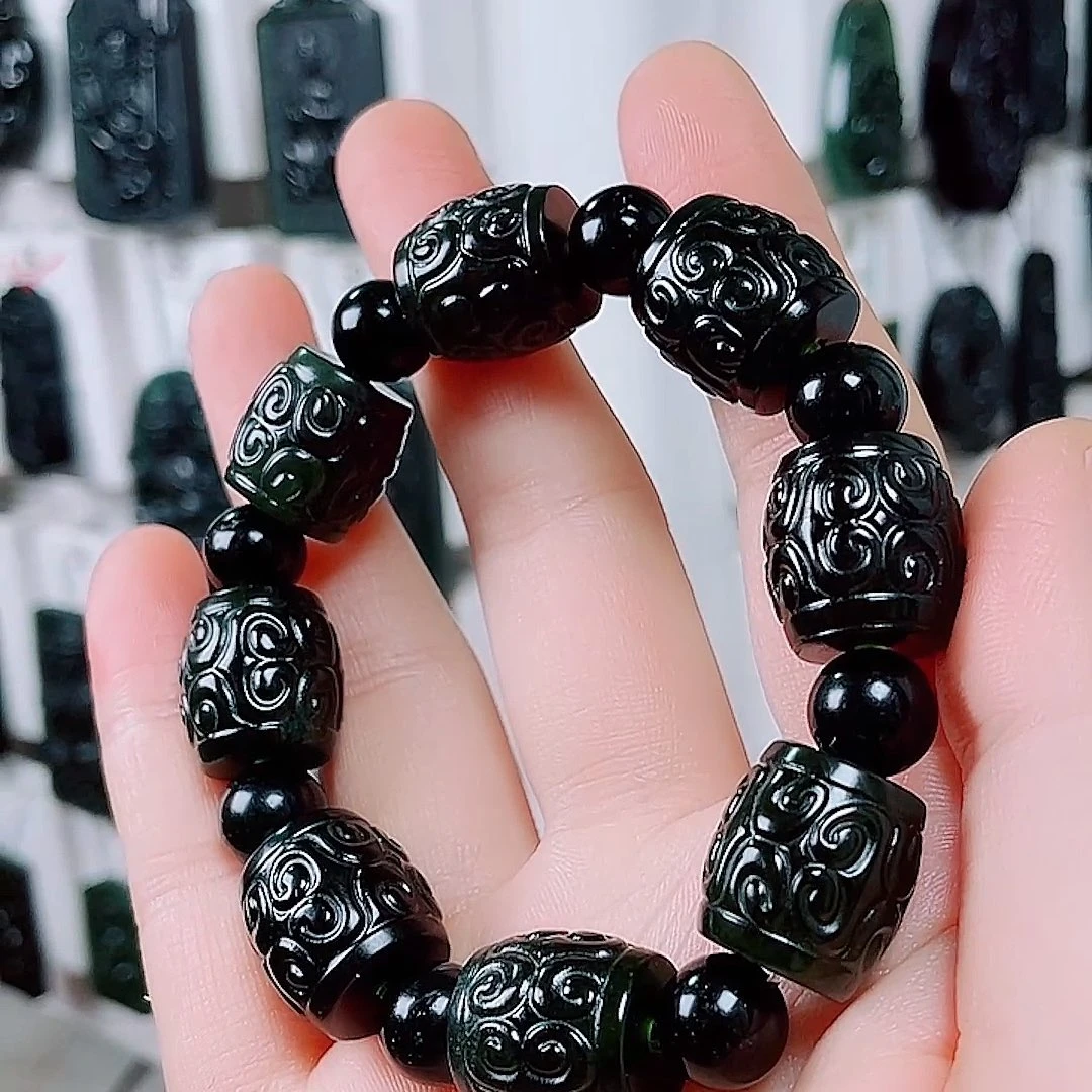 雲***@蛇纹石玉未镶嵌手链