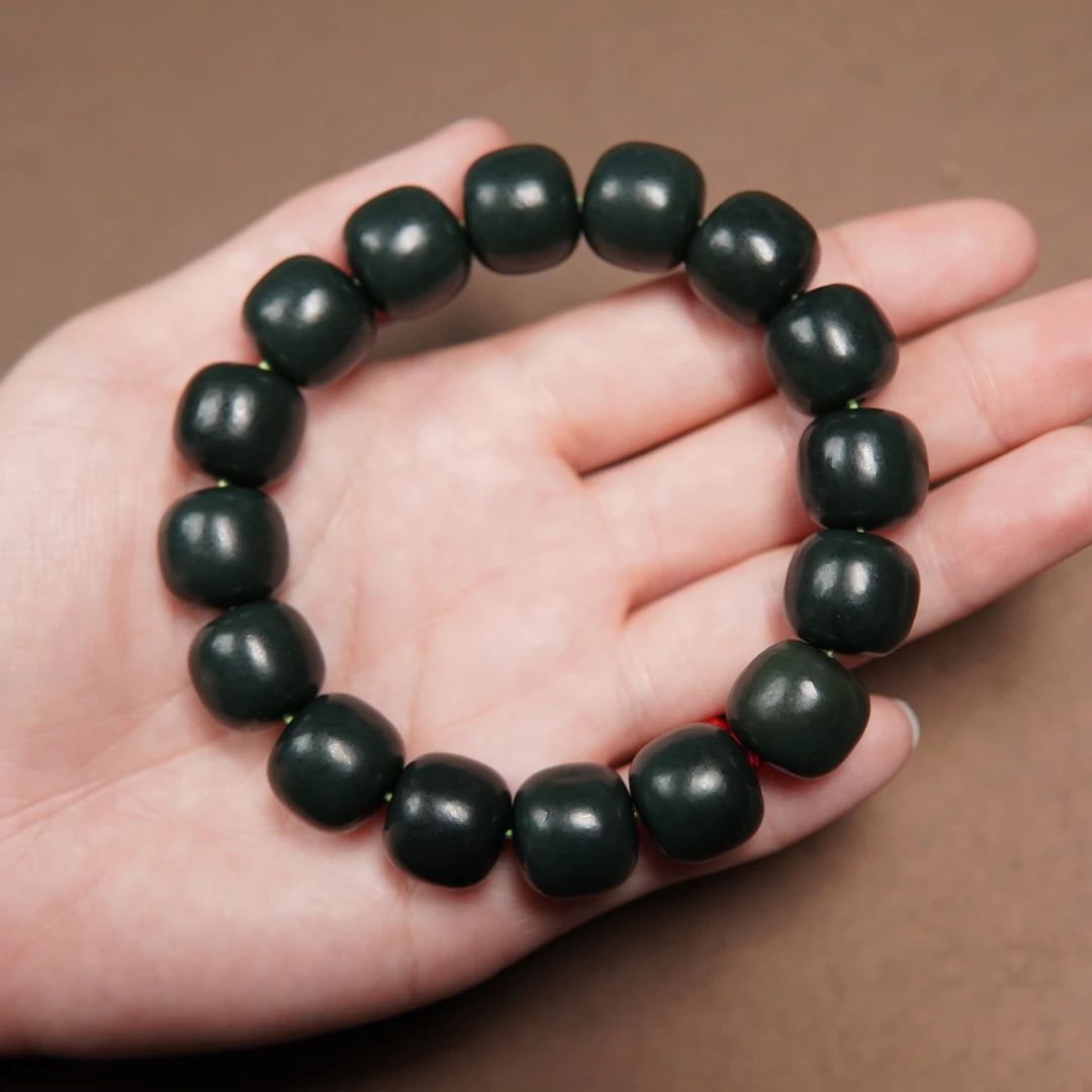 和田玉卡14mm老型手串#33@@SX14D0101