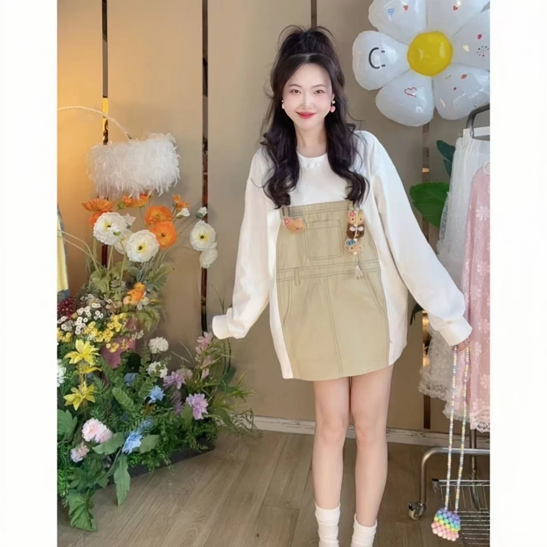 燃冉【奶油小喵】春夏韩版减龄甜美卫衣小个子时尚宽松洋气休闲卫衣