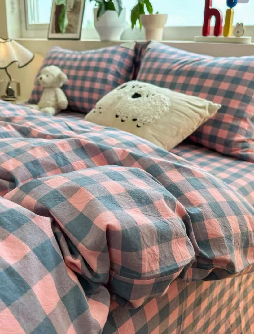 纯棉 床单6  全棉色织水洗棉学生宿舍格子 预售