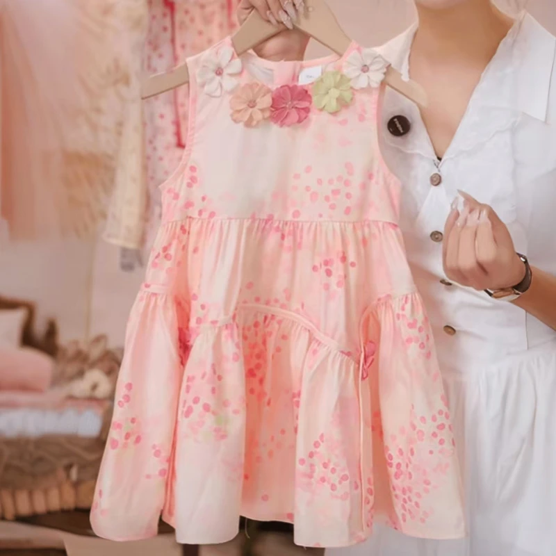 女童连衣裙夏季2025新款儿童甜美裙子夏装韩版女孩无袖背心裙洋气