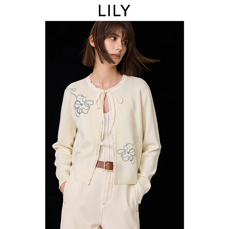 LILY2025春新款女装毛织开衫125109TC901