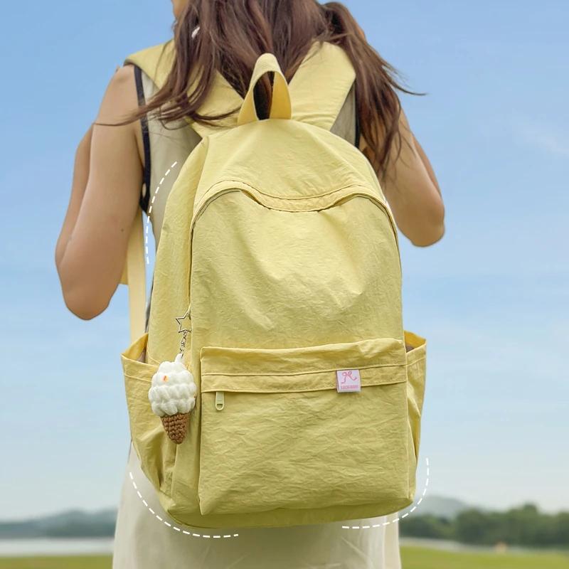 超轻透气双肩包女大学生冰淇淋多巴胺少女系初高中学生书包休闲包