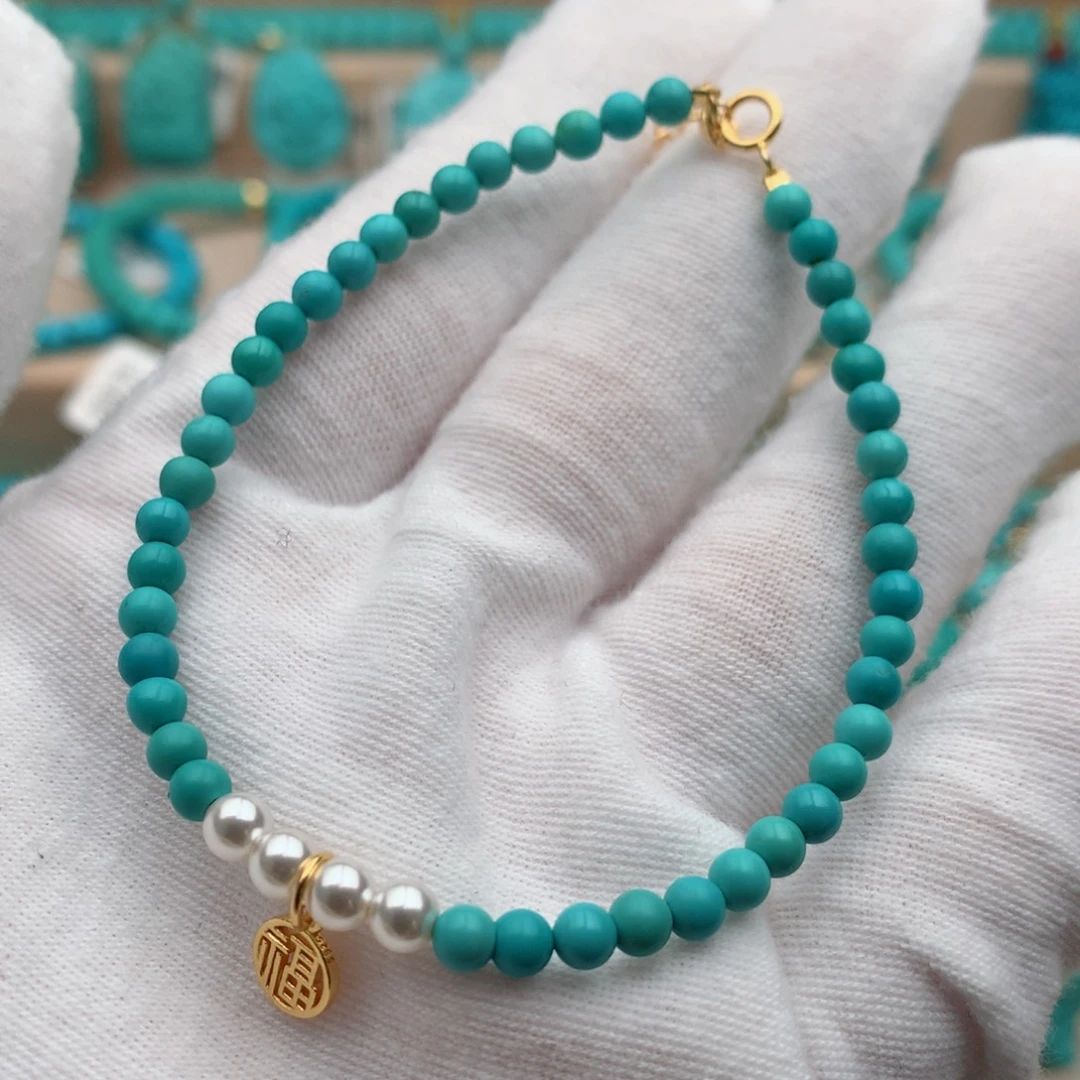 绿松石未镶嵌珠宝奇石3.8mm