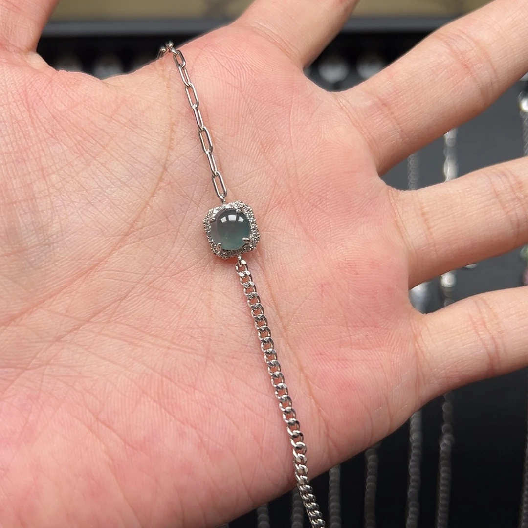 翡翠银S925镶嵌手链