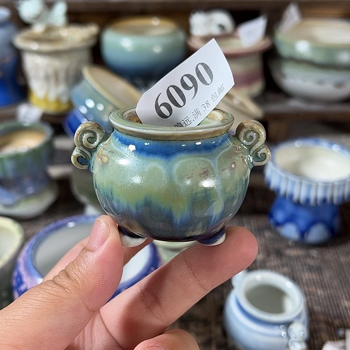 口3手工花盆满30包邮