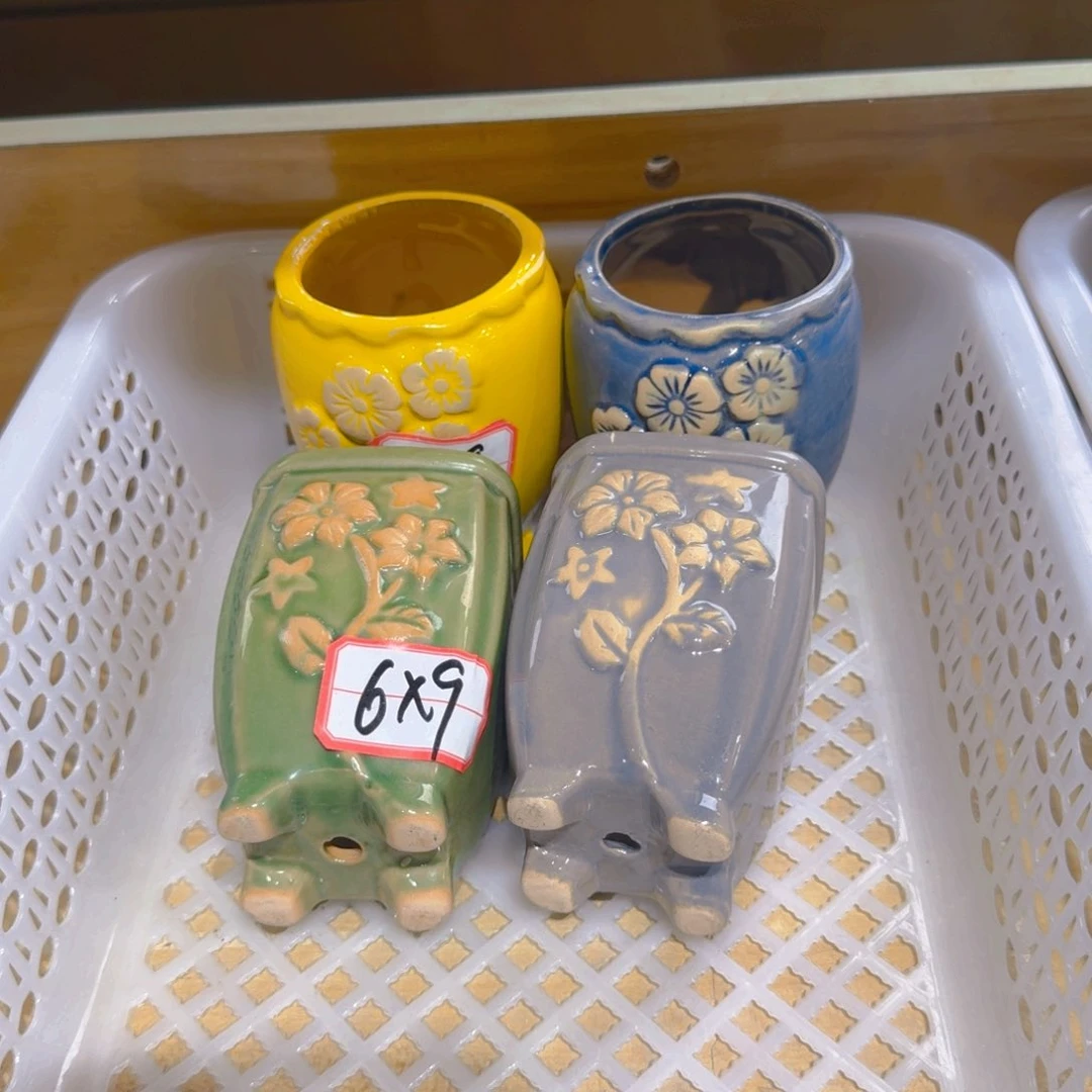 紫砂花盆粗陶精雕
