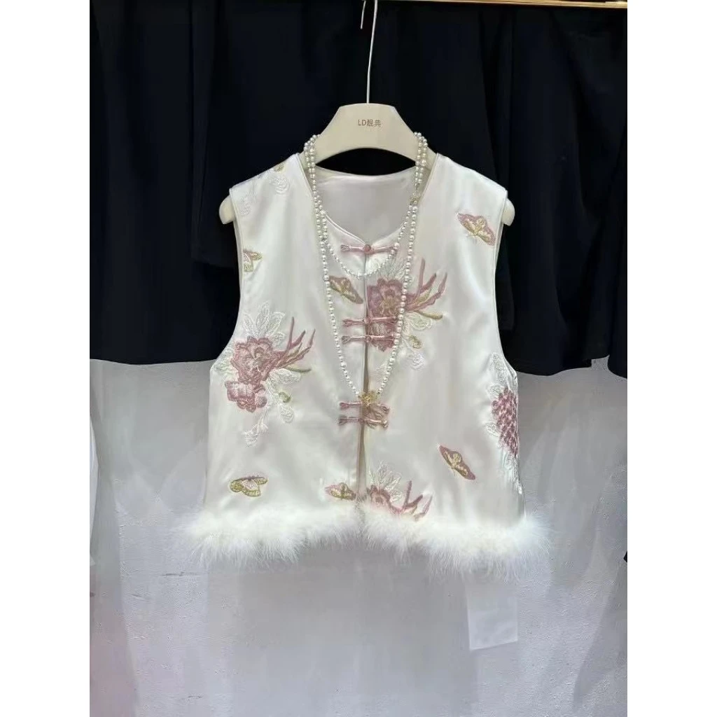 新品圆领新中式马甲1595