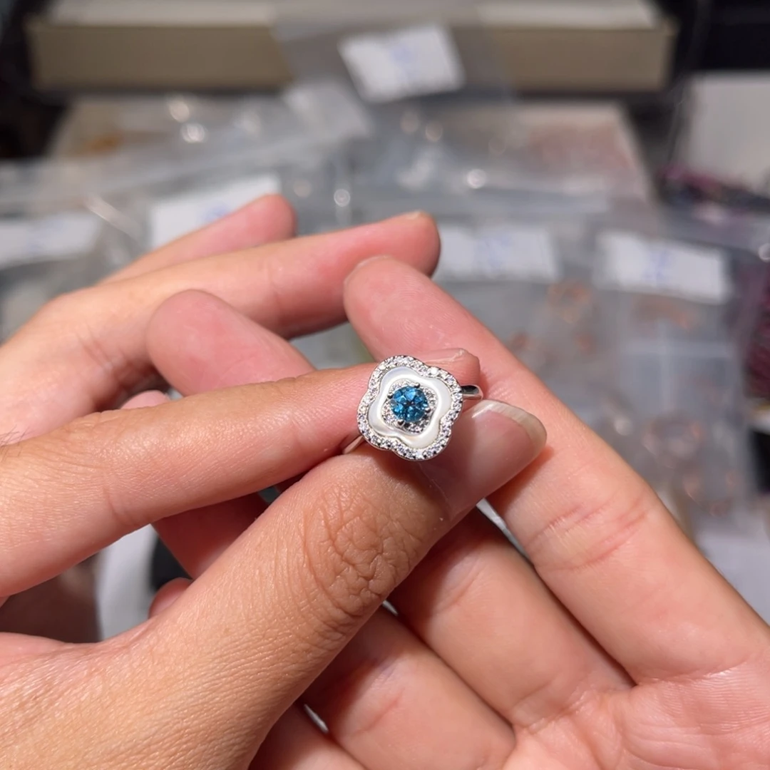 水晶手链银S925镶嵌托帕060