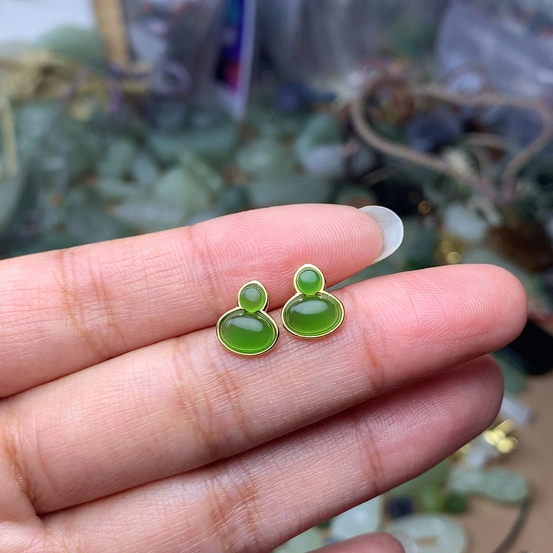 和田玉银S925镀金镶嵌颈饰