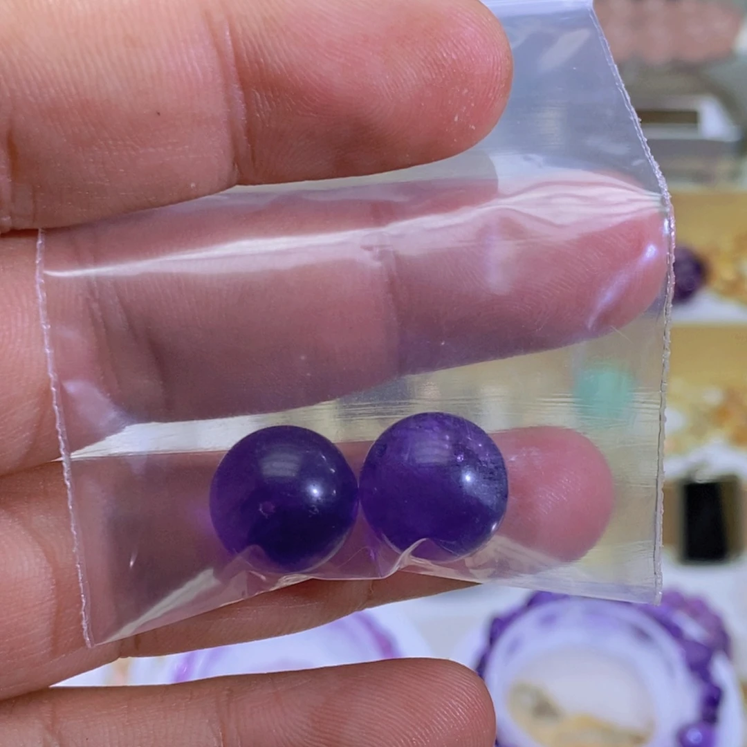 ∧***敌水晶手链未镶嵌乌拉圭紫水晶单珠