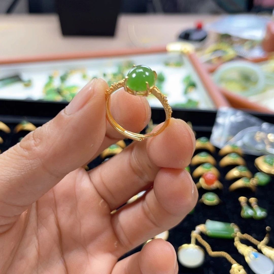 颈饰银S925镶嵌和田玉（碧玉）