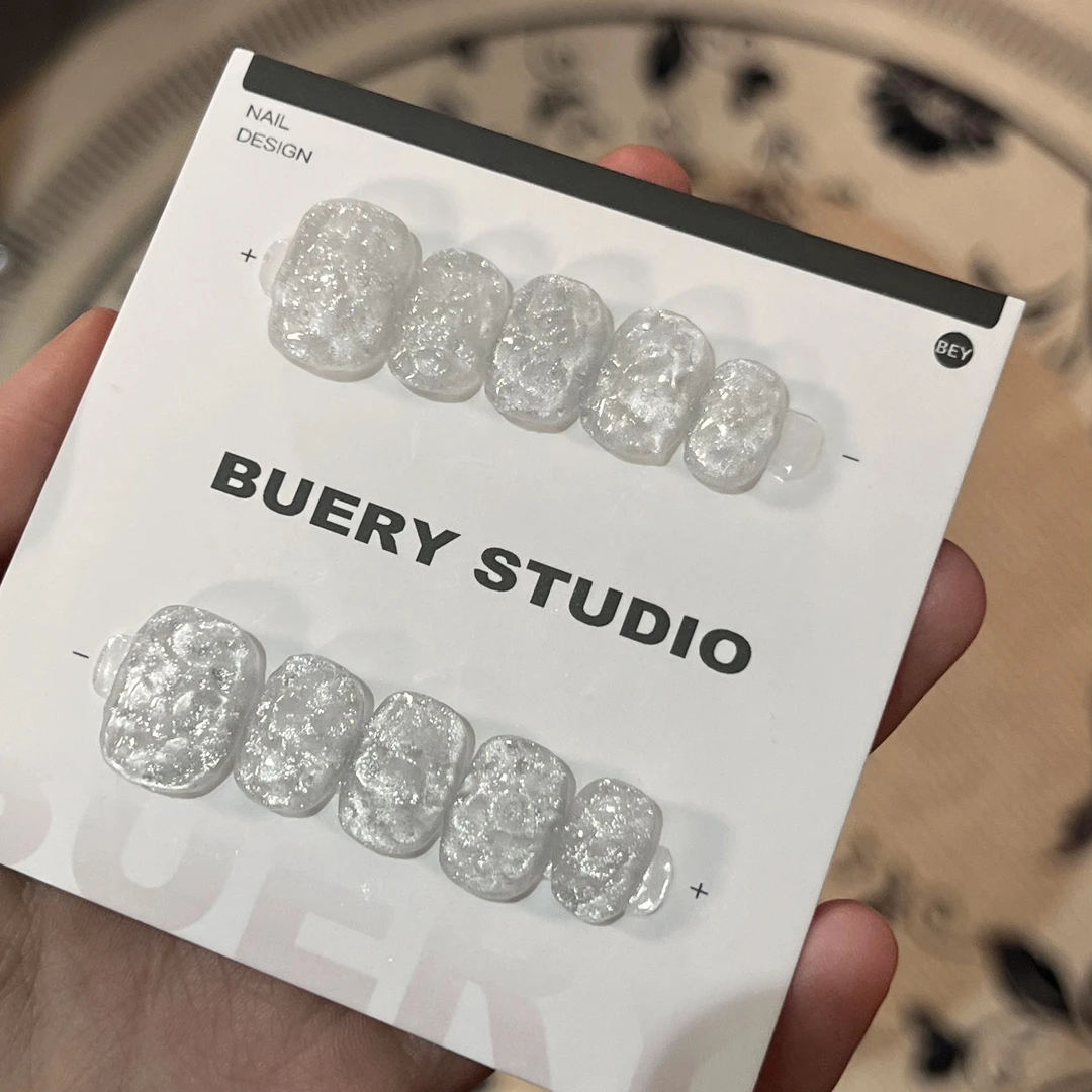 【液氮】预售 液氮质感异形甲面冰块质感波光猫眼纯手工穿戴甲