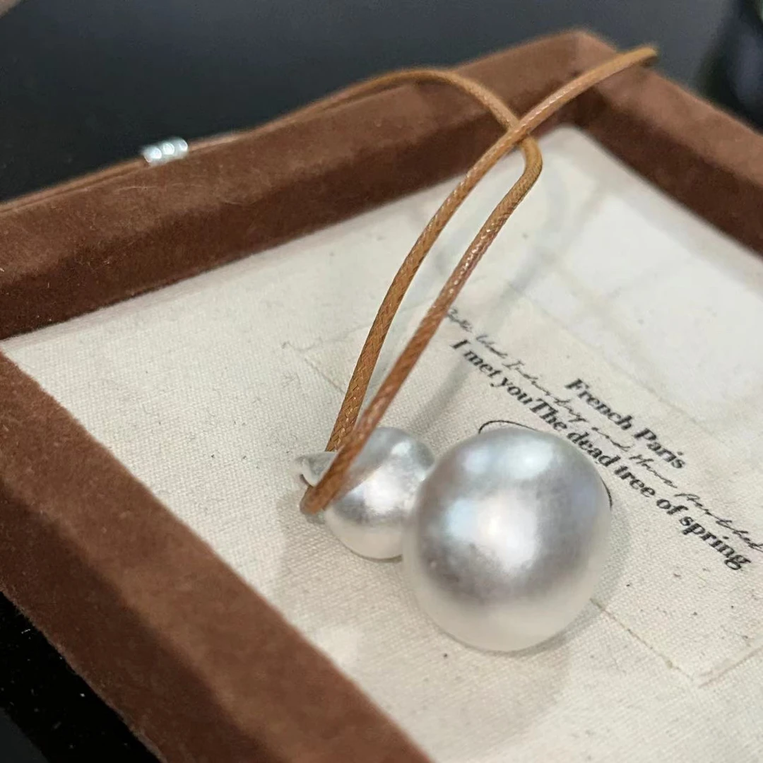 铜合金项链 白色拉丝葫芦项链-3976