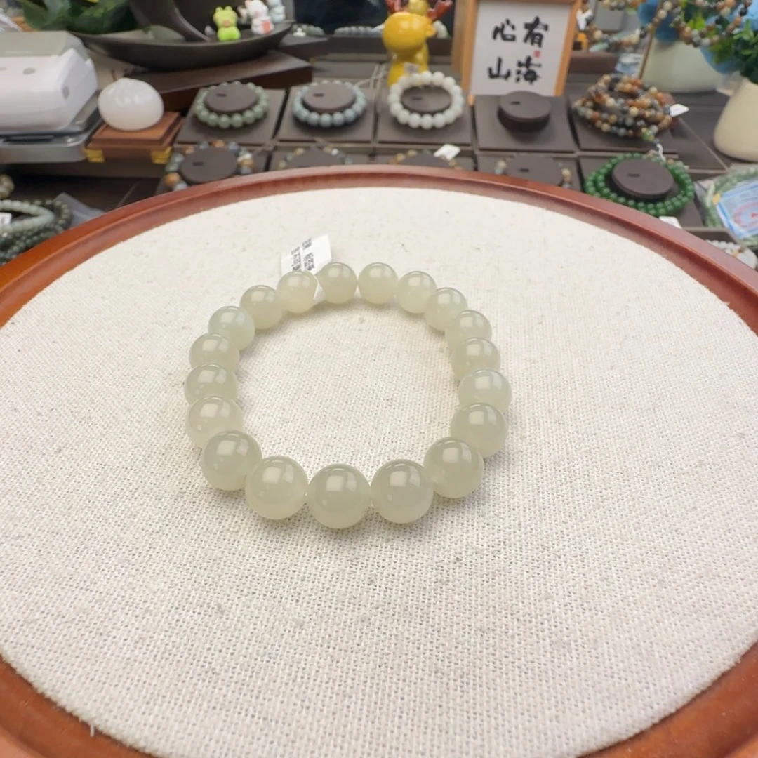 和田玉未镶嵌手链卡10于阗白玉，8