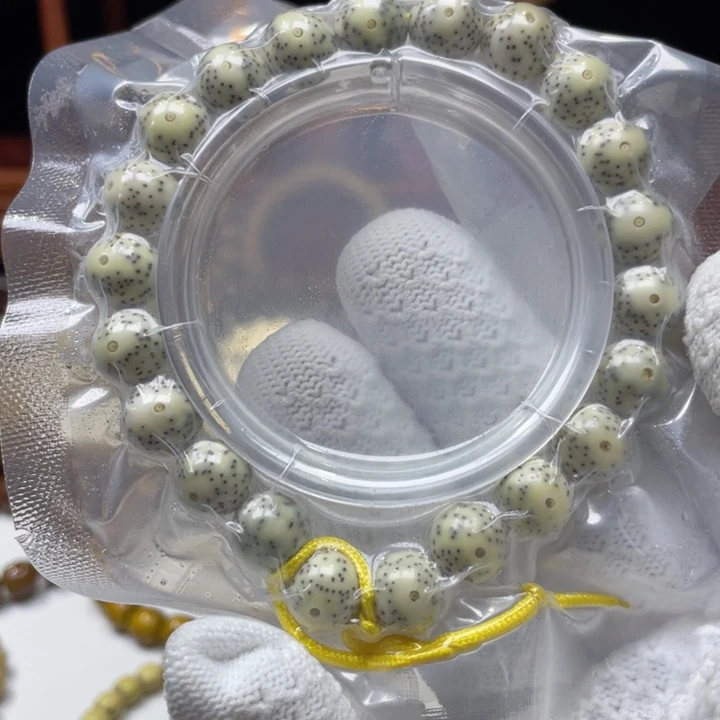 手串星月菩提11圆珠骨瓷白大眼睛