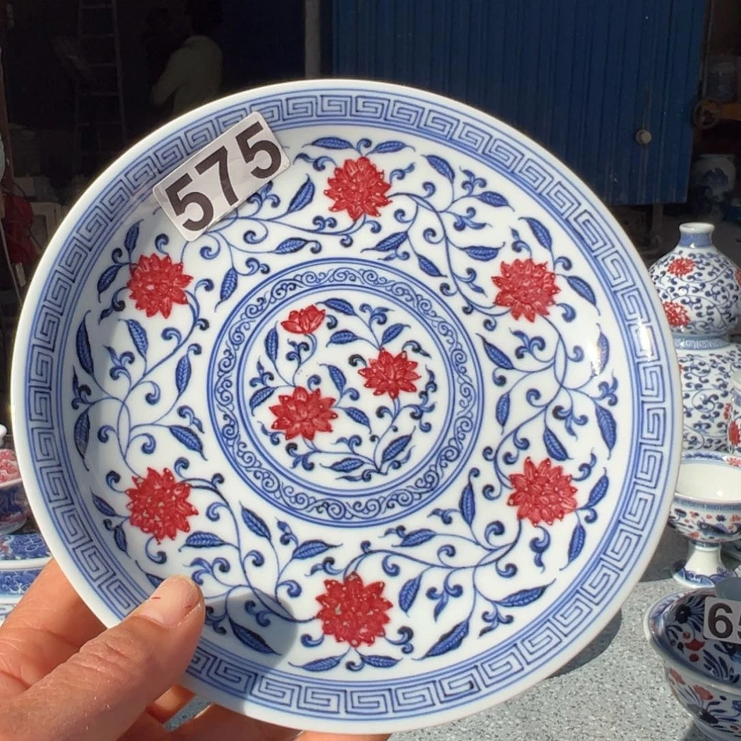 号***号现代瓷青花釉里红工艺