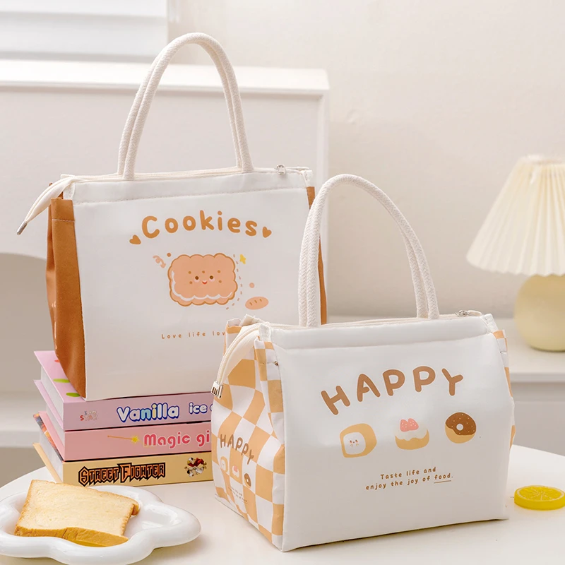 可爱保温饭盒袋便当手提包小学生专用大容量上班族带饭包便携饭袋