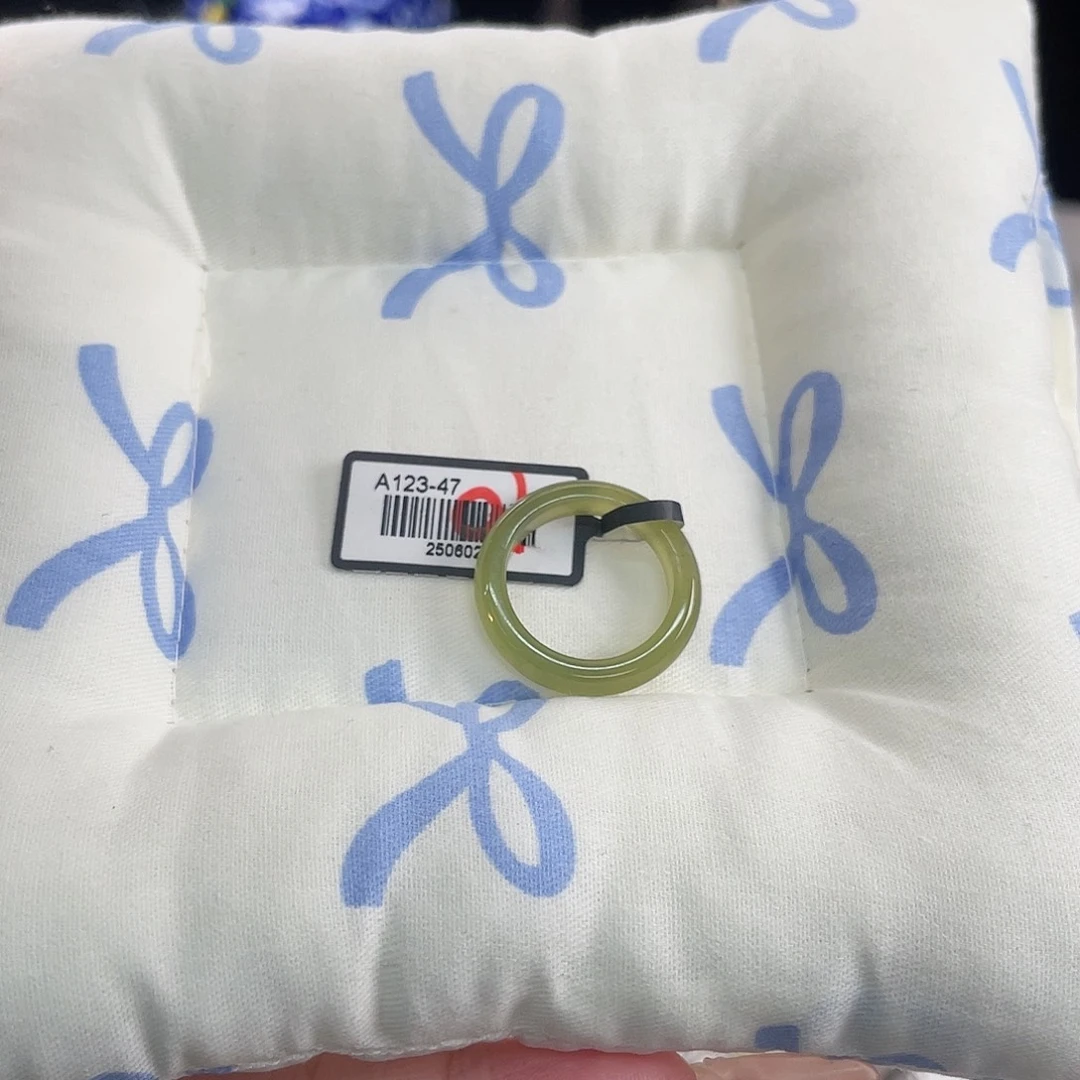 和田玉未镶嵌戒指翠青冰透小细条。16.2。不退换