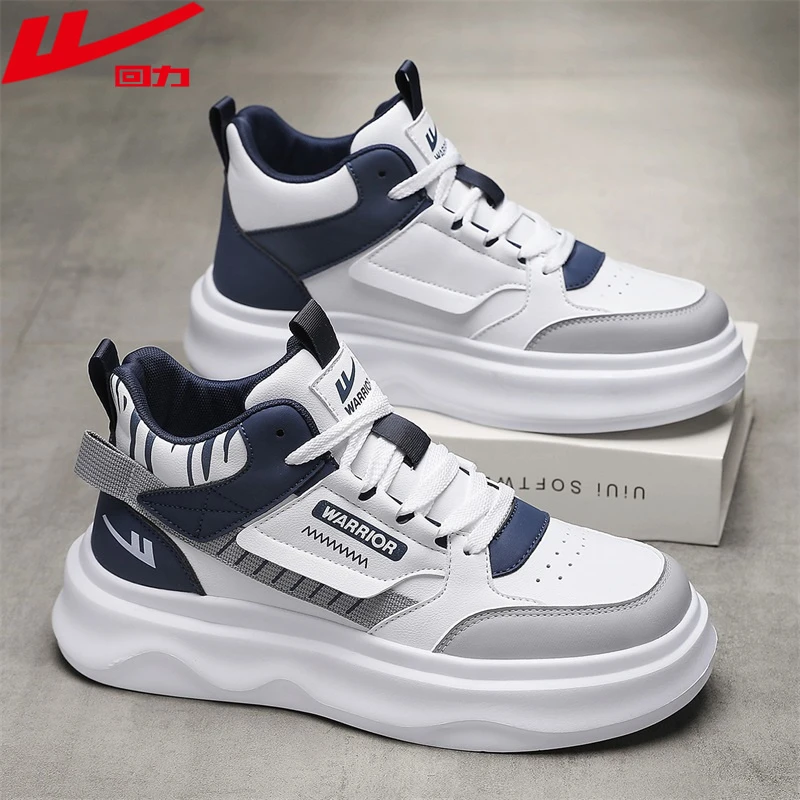 回力高帮板鞋男鞋2025新款厚底增高小众设计感潮鞋百搭休闲鞋