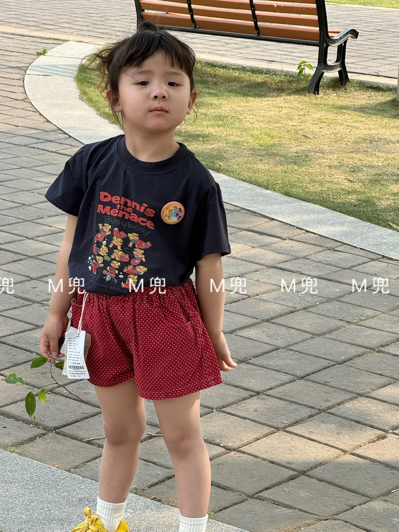 25年夏季新款正版印花女童上衣t小童上衣