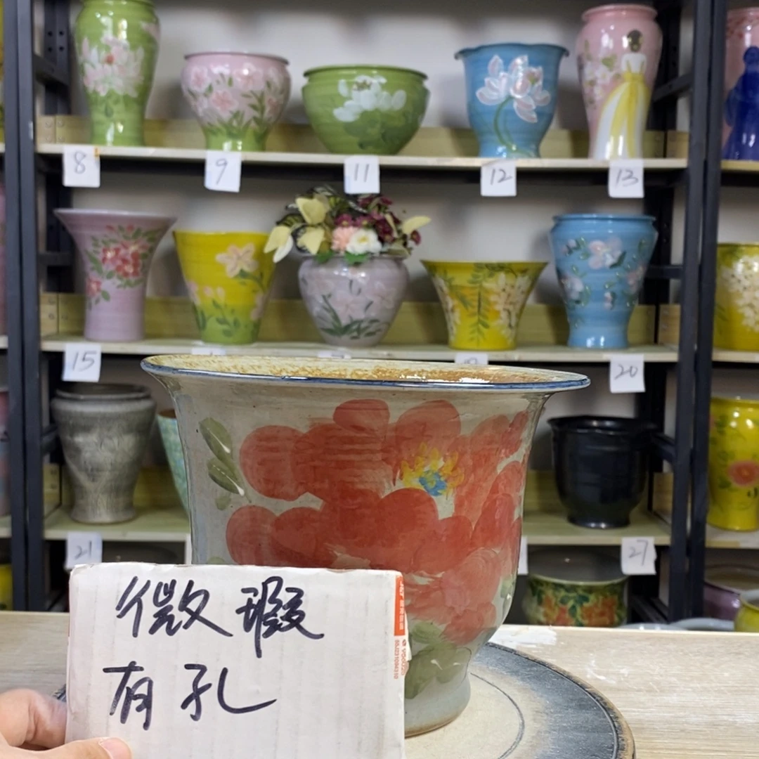 景德镇手工手绘陶瓷花盆