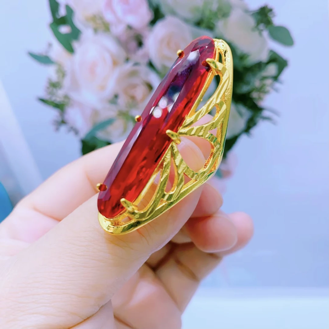 铜合金戒指 DANA 新款红色金色戒指