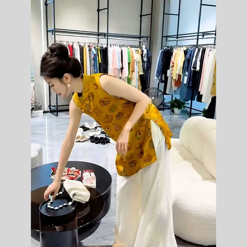 漂亮独特高级感新中式女装国风马甲无袖上衣2025夏季新款坎肩马夹