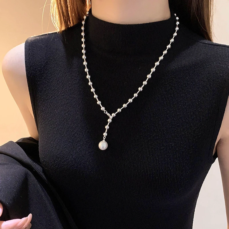 铜合金合成锆石项链 QS-TT-0506 Y型毛衣项链