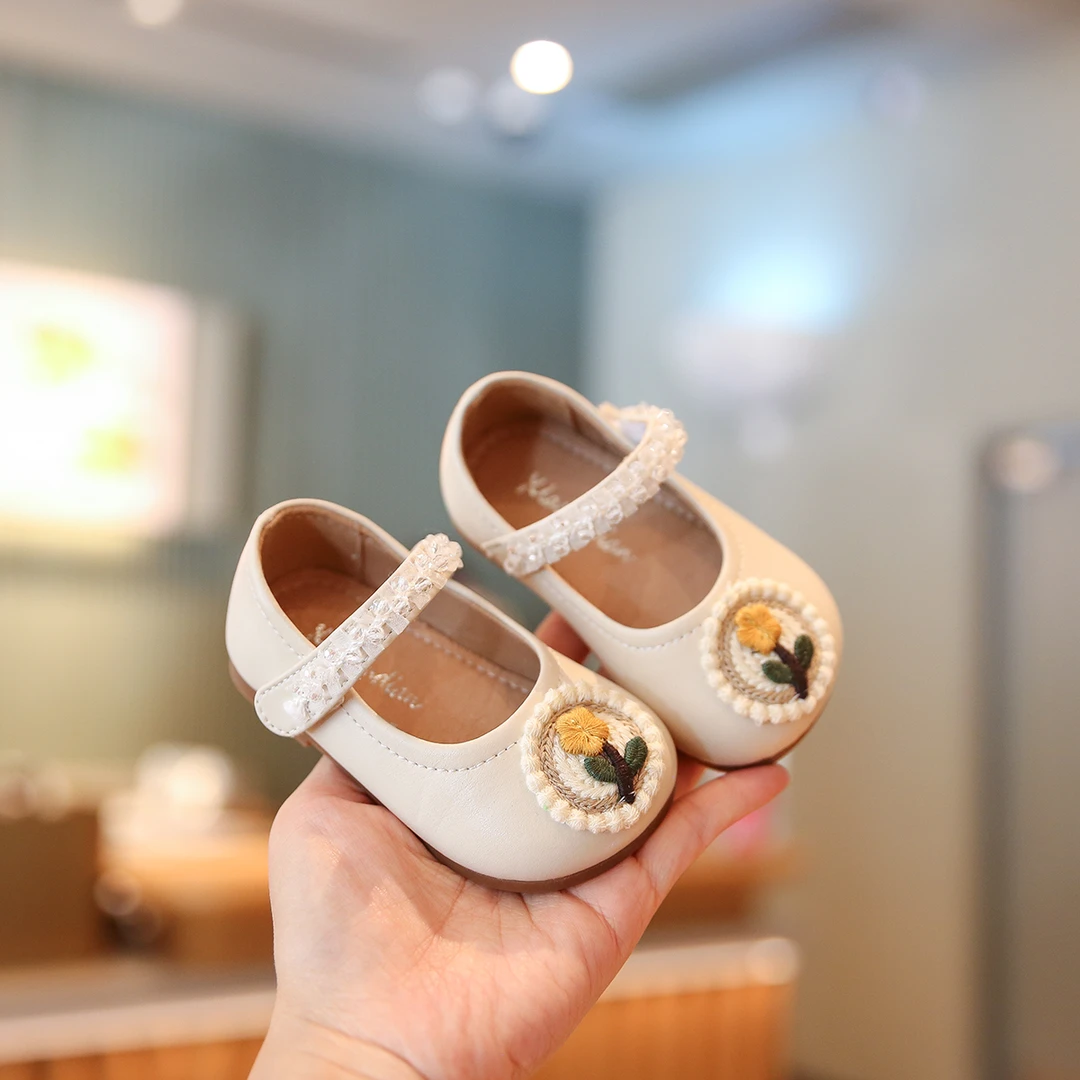 Sportmern女宝鞋子小皮鞋单鞋女小童鞋子软底婴幼儿学步鞋1一3岁