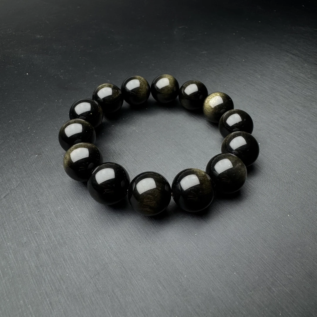 ZBG1603黑金猫眼手串(天然珠宝多样性发其一）