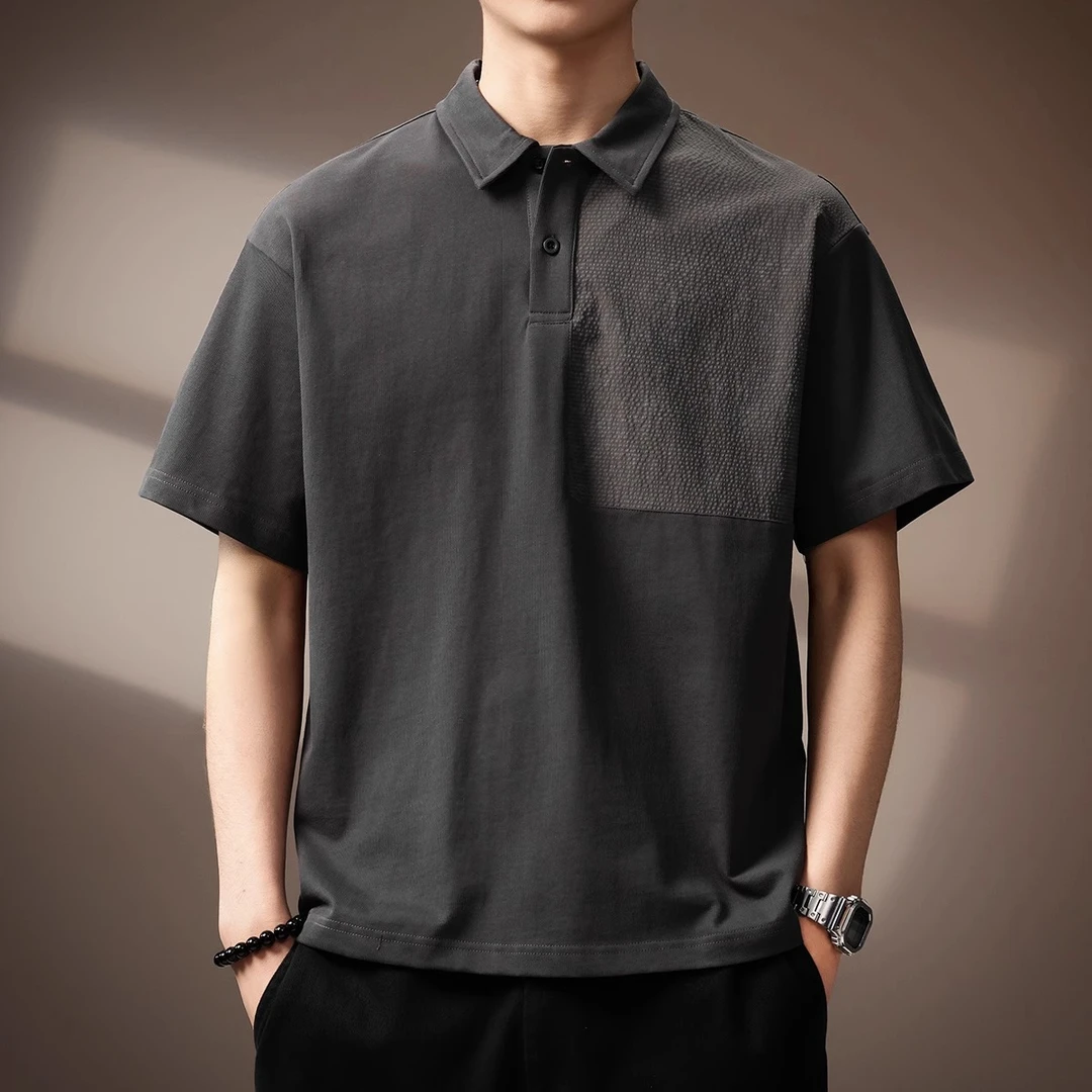 U&PURA高端日系潮牌撞色拼接短袖Polo衫男夏季新款休闲半袖体恤