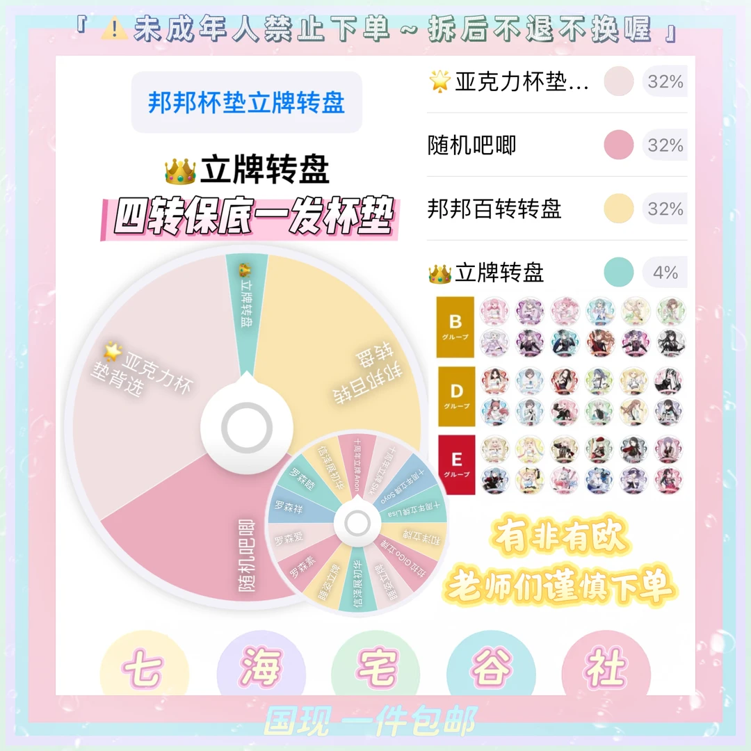 【Bangdream】十周年纪念杯垫立牌1/4转盘（盲盒代拆）