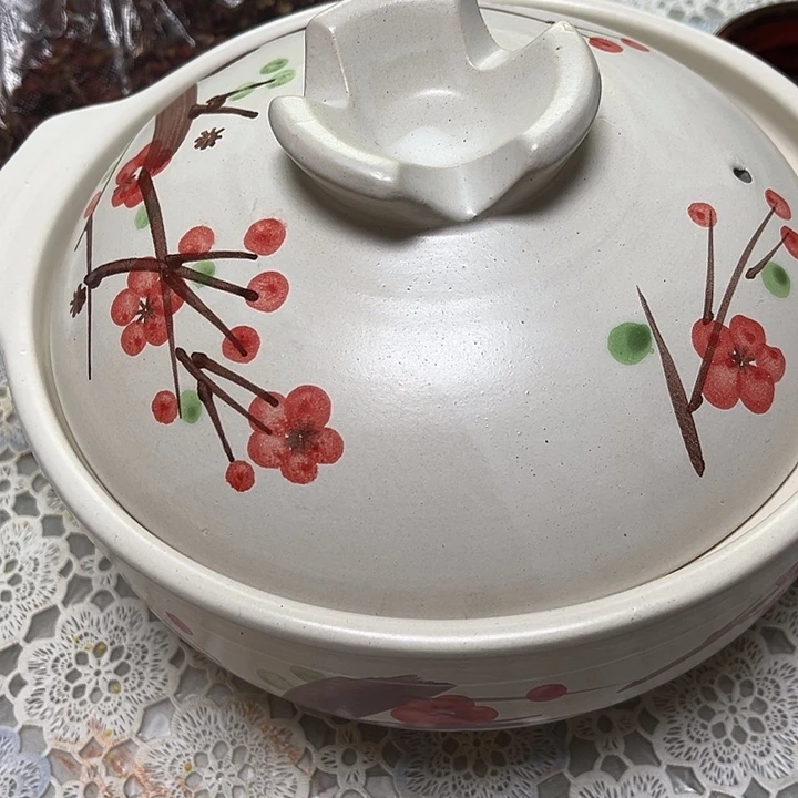 瓷粗瓷手绘砂锅一支