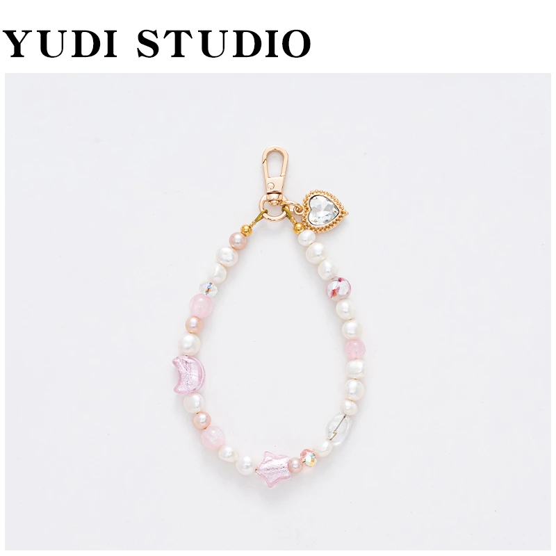 【粉星月】原创小众高品质淡水珍珠链手工串珠精致手机链壳通用