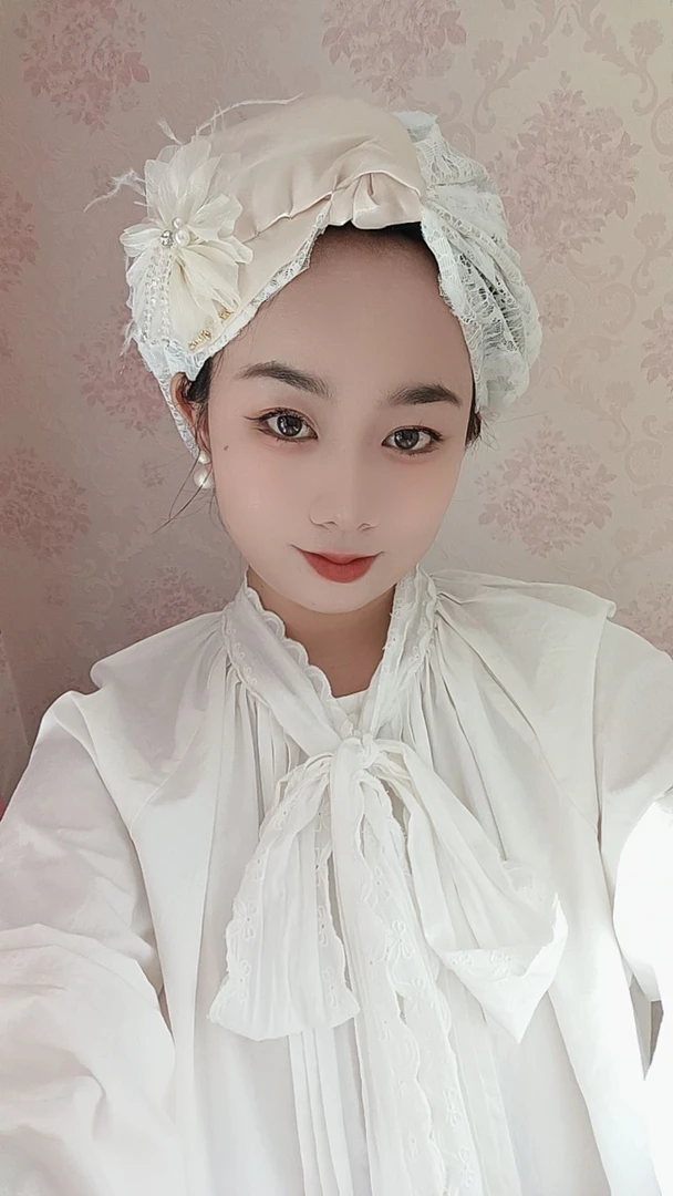 褶皱包头帽圆顶卷边春季夏季帽子复古时尚日系lulu风