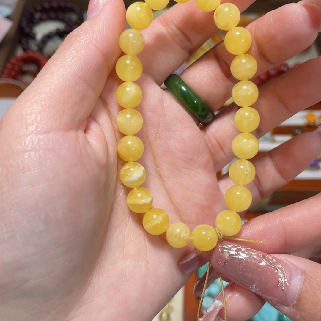 蜜蜡手串未镶嵌素圈