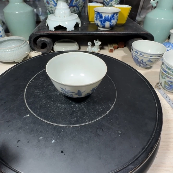 生***易摆件青花花卉小小摆件