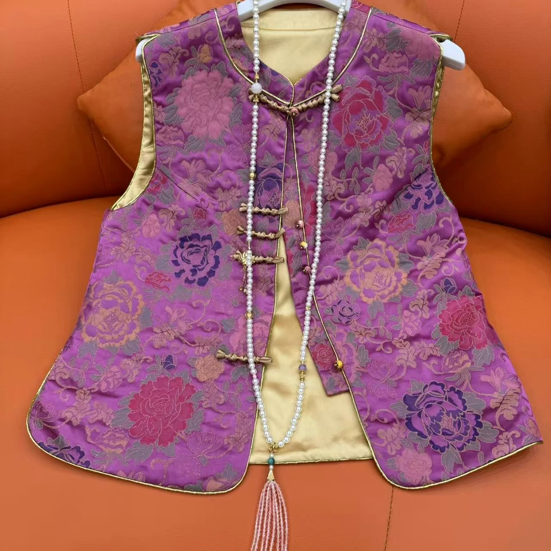 仟亿娘娘【宋锦繁华马甲】新中式女装