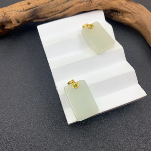 和田玉无事牌吊坠-多样性发一-250604034【尺寸约16*25mm】