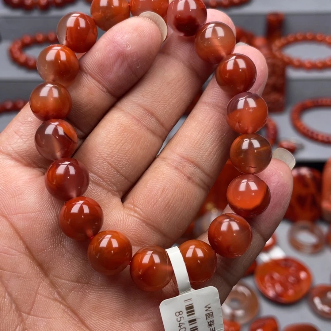 南红玛瑙未镶嵌珠宝奇石单圈11