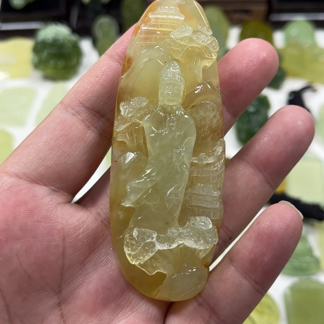 蛇纹石玉未镶嵌颈饰