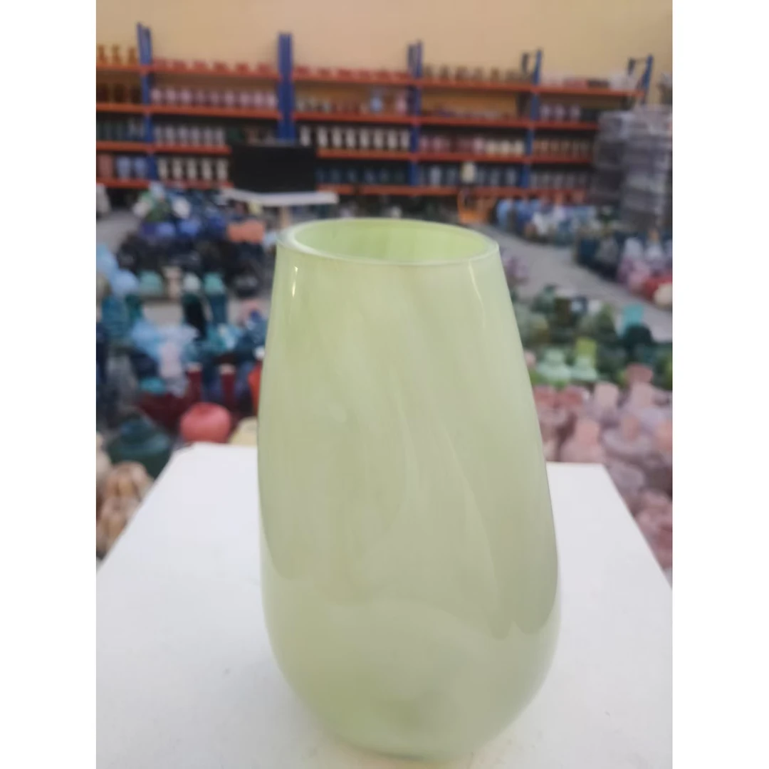 YY436绿色坑点大轻奢琉璃花瓶