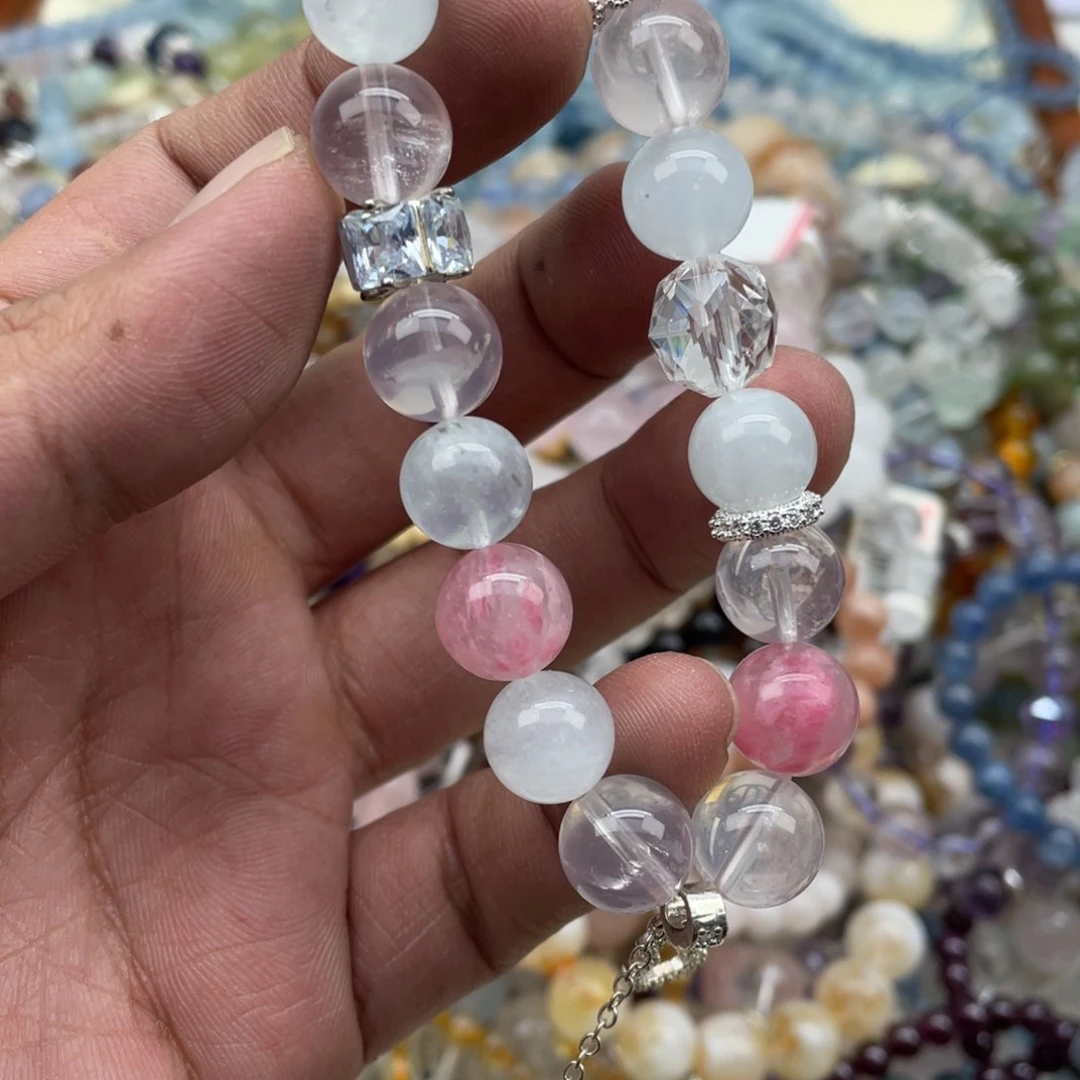 银S925镶嵌手链烟晶