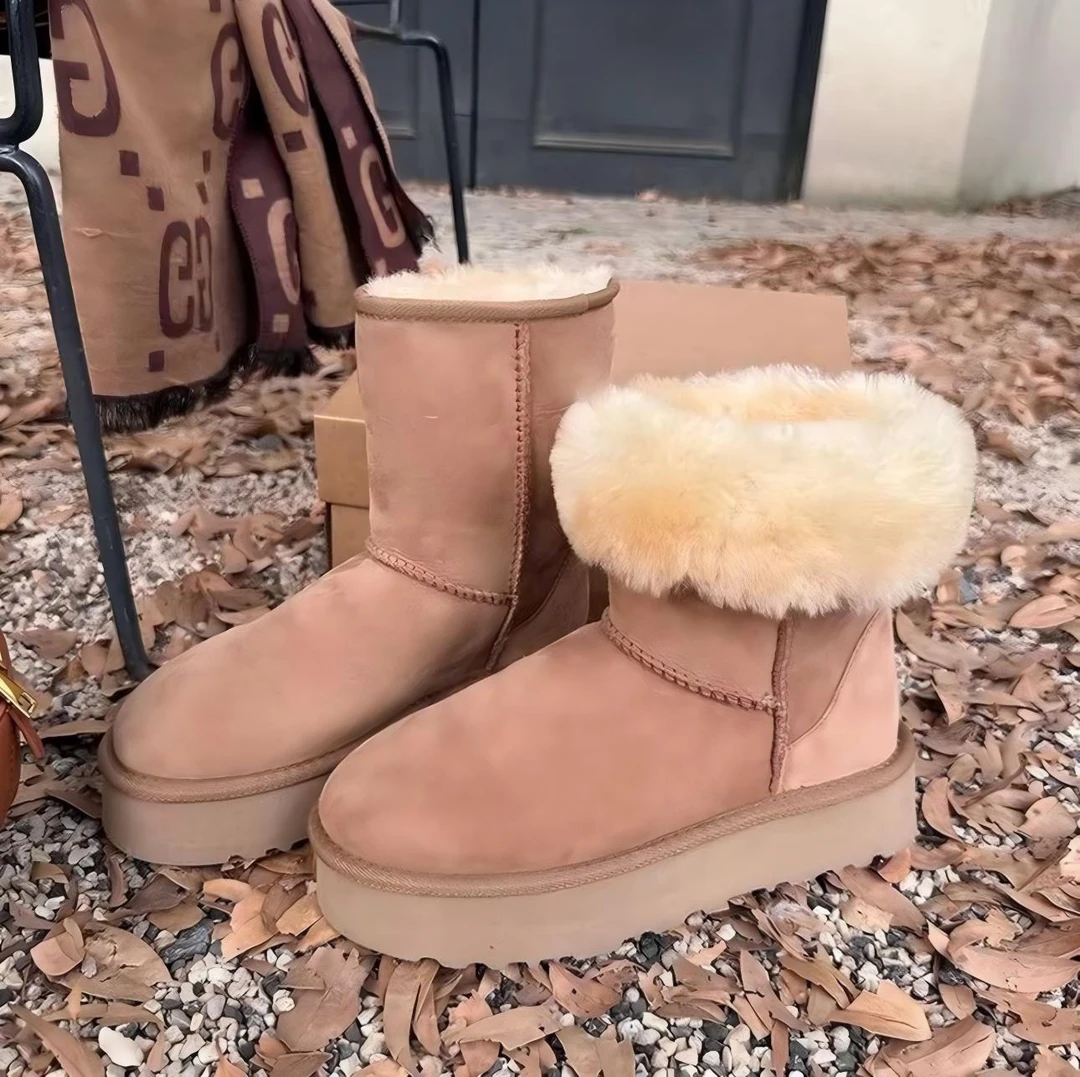 【中高帮多款】桑坡羊皮毛一体冬季女士时尚拖鞋雪地靴