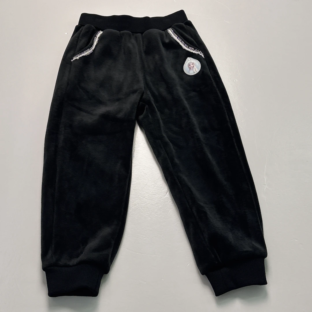 FROZEN新款童装秋冬季加绒加厚保暖休闲针织休闲运动长裤(178)