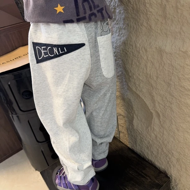 现货MZ.人手一条幼儿园好穿卫裤儿童夏季细毛圈收腿1595